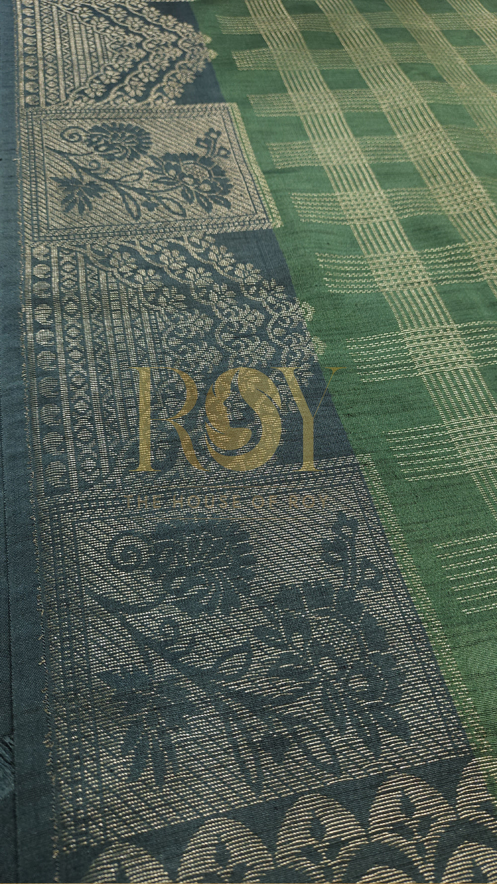 Sea green slub silk