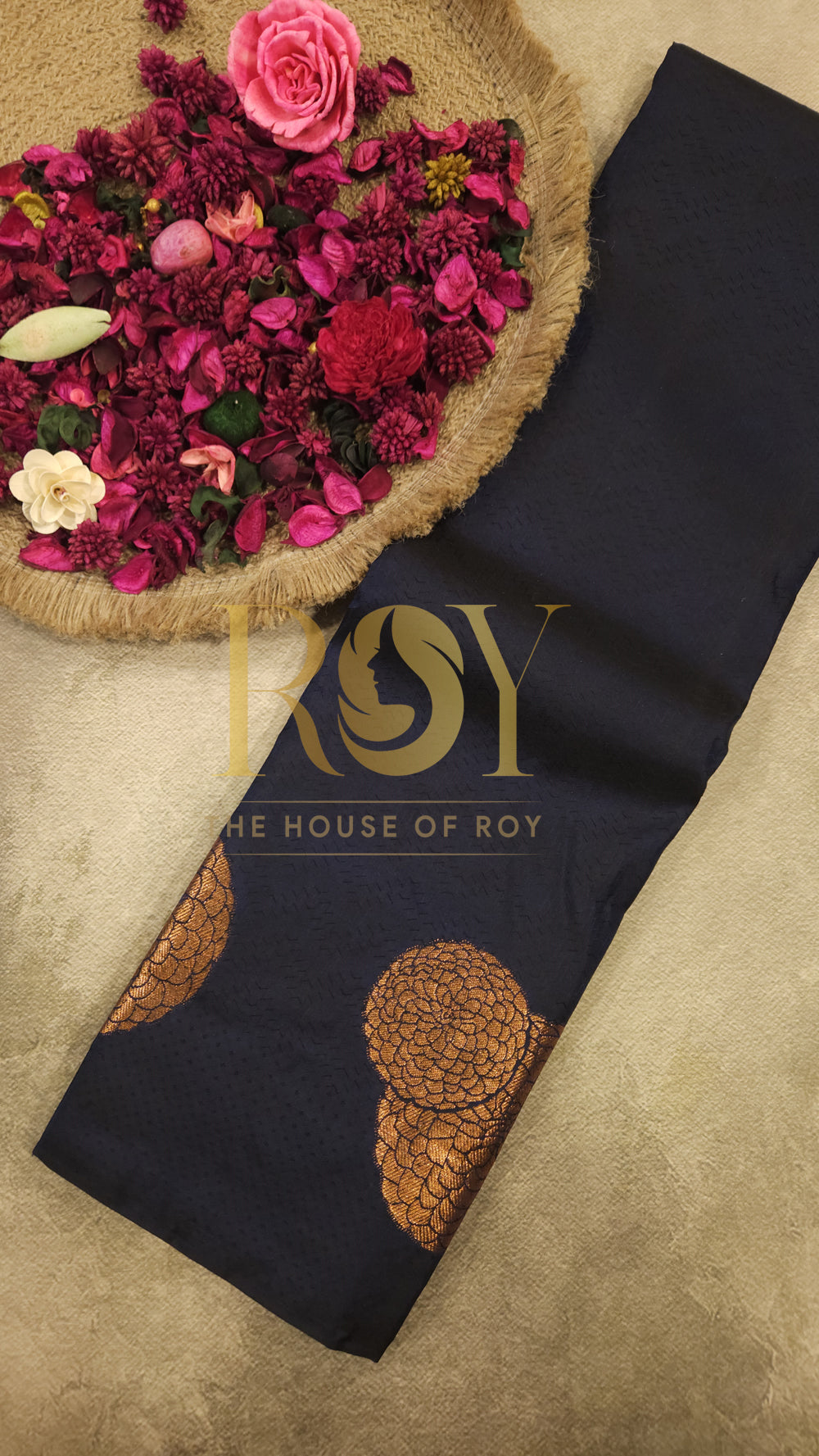 Pure Soft Silk Navy Blue Saree