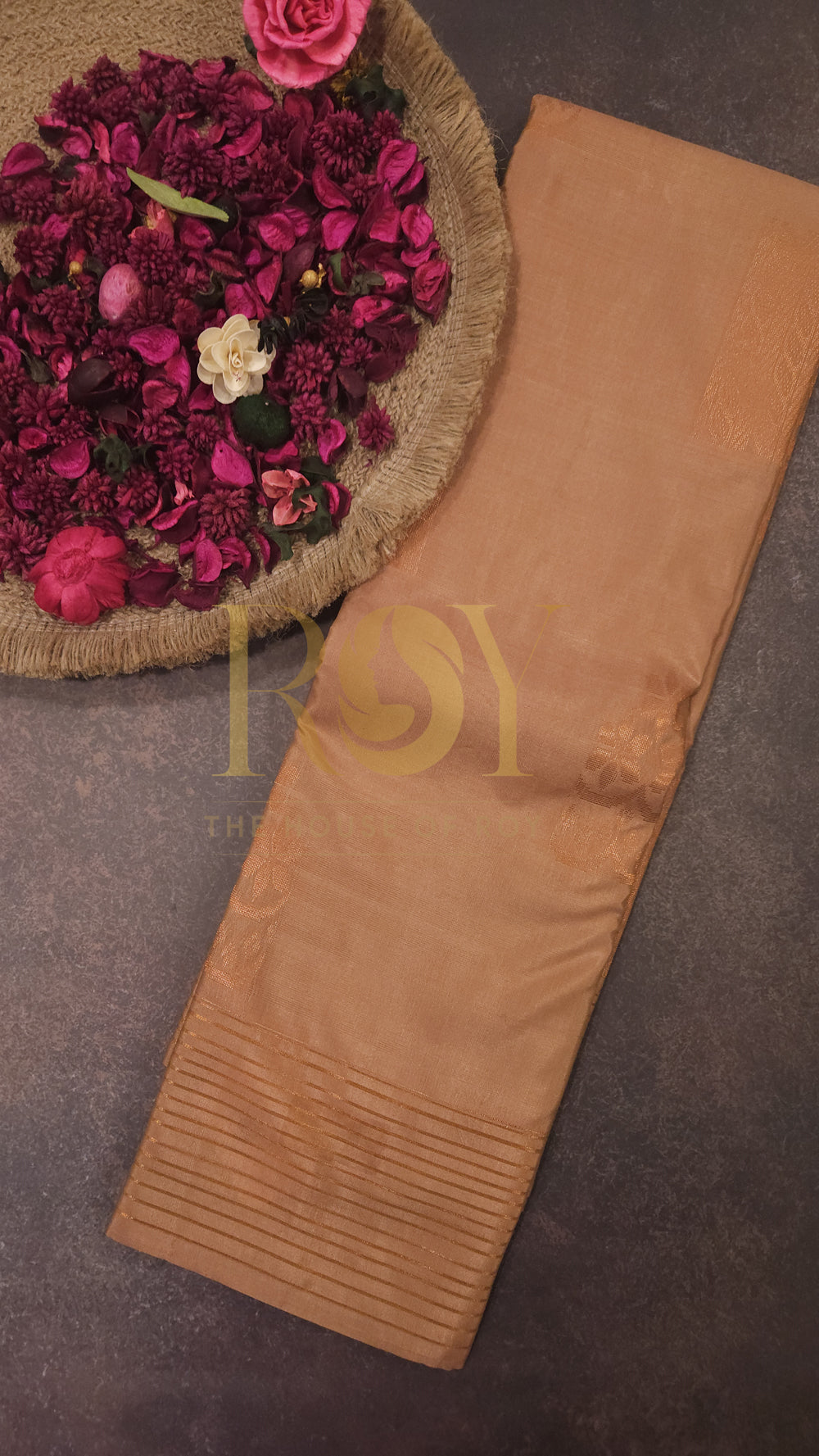 Soft Silk Cotton Saree in Peach