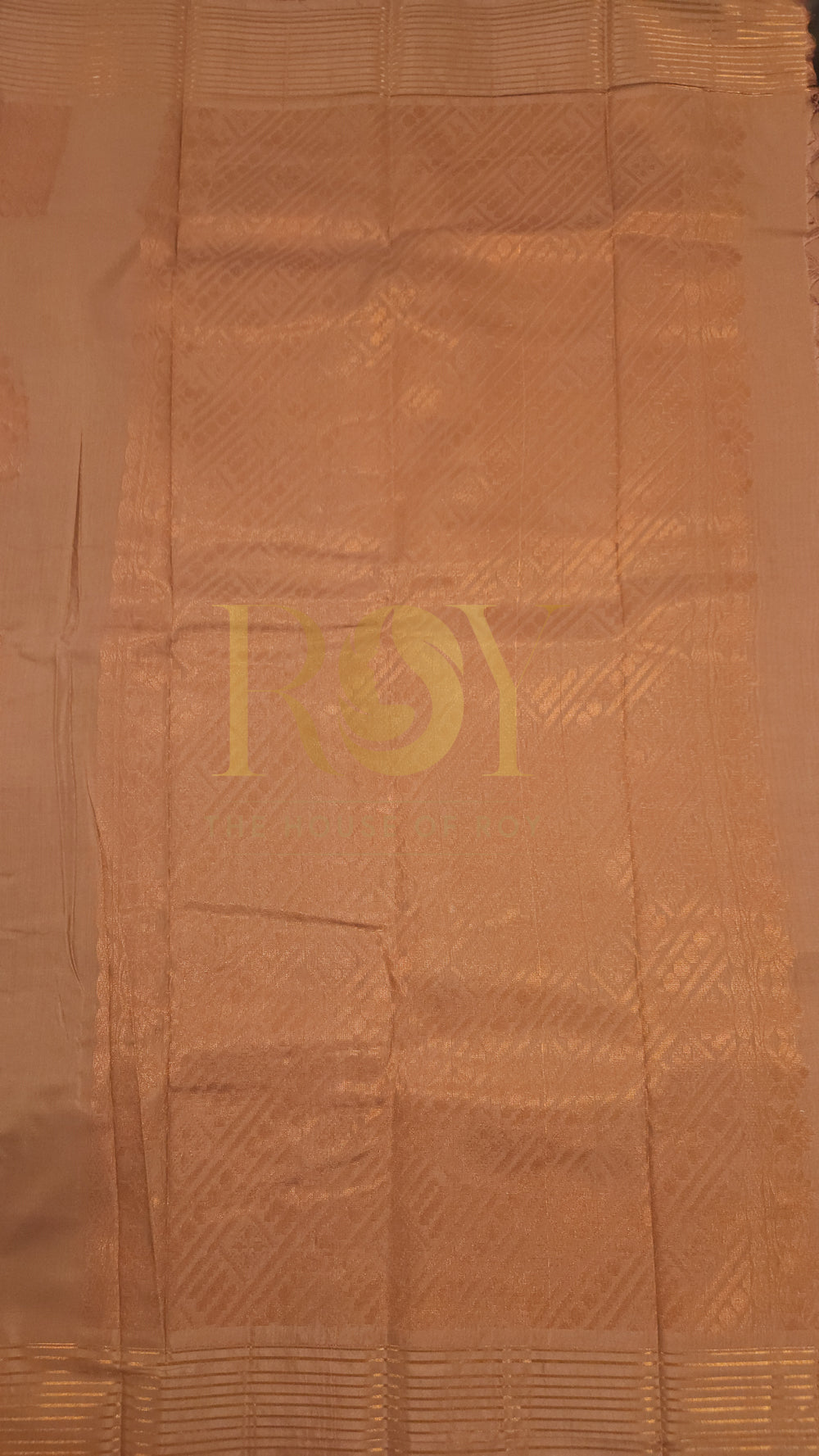 Soft Silk Cotton Saree in Peach