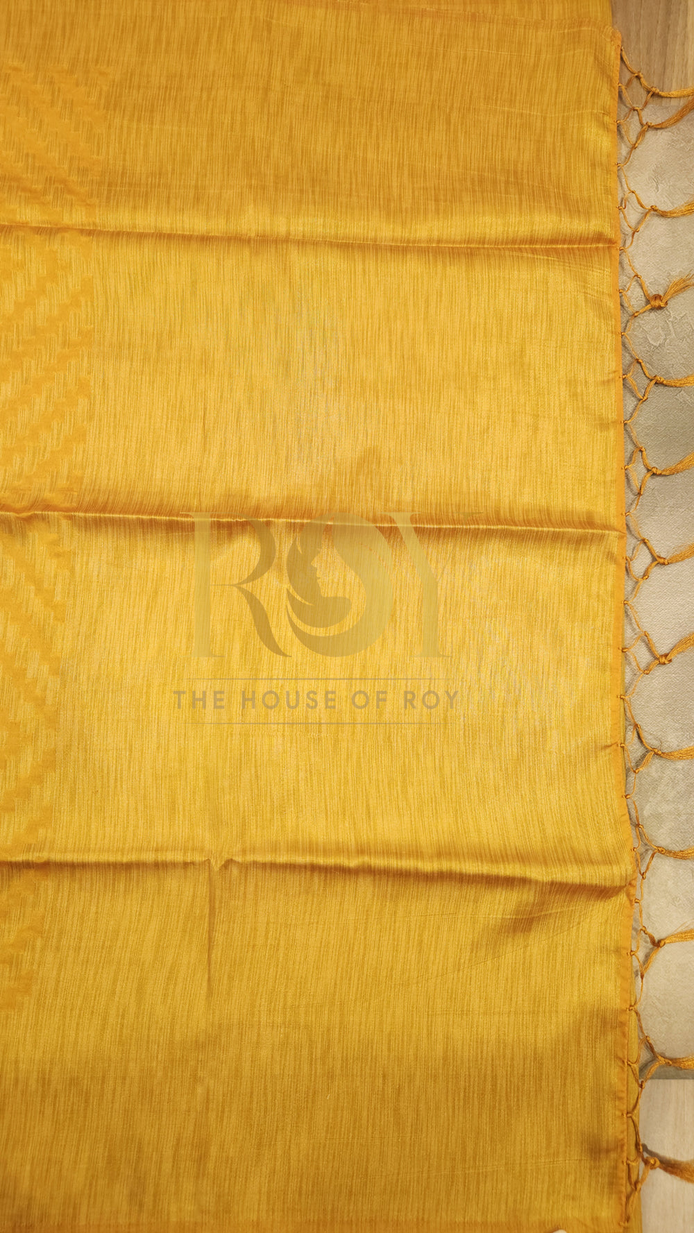 Silk Cotton Mustard Yellow Saree