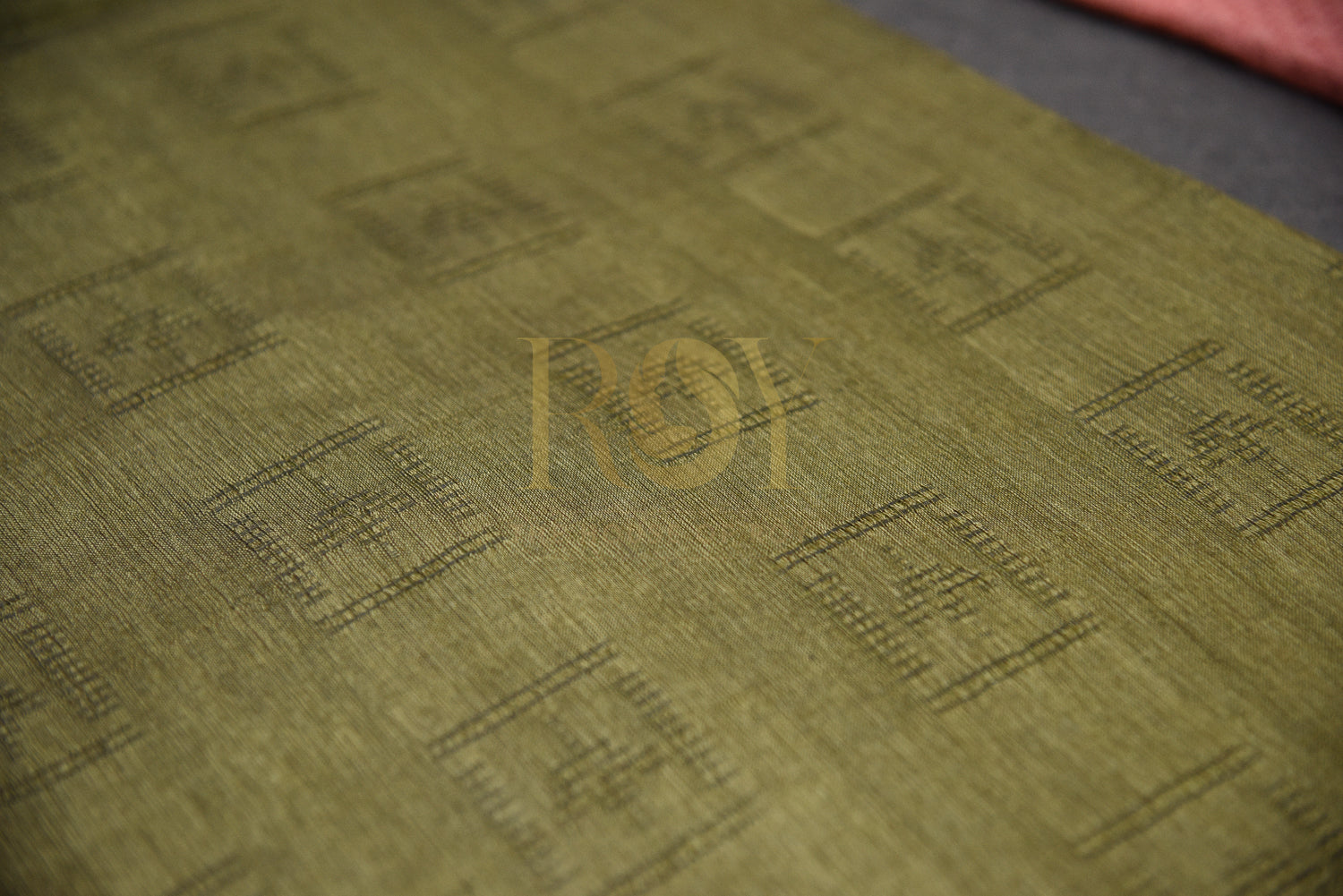 Pure Tussar silk saree  - dark moss green