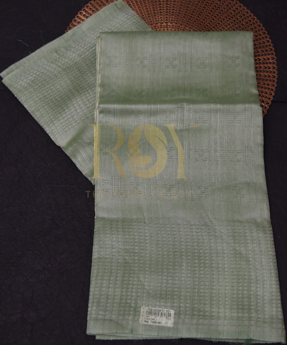 Pure Tussar silk saree  - pastel mint green