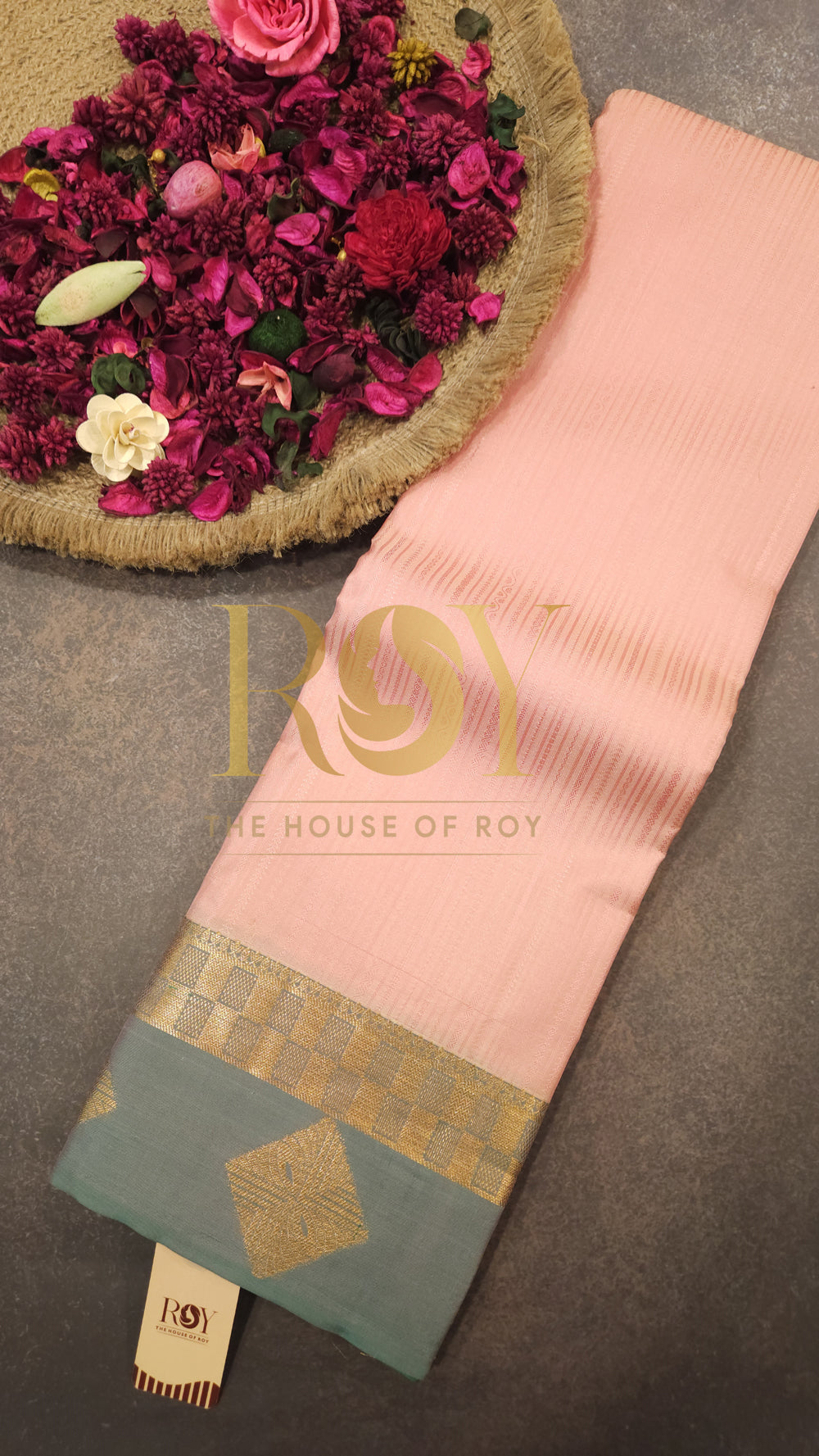 Pure Silk Peach Saree