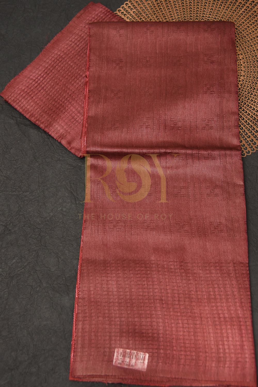 Pure Tussar Silk Saree – Pale Red