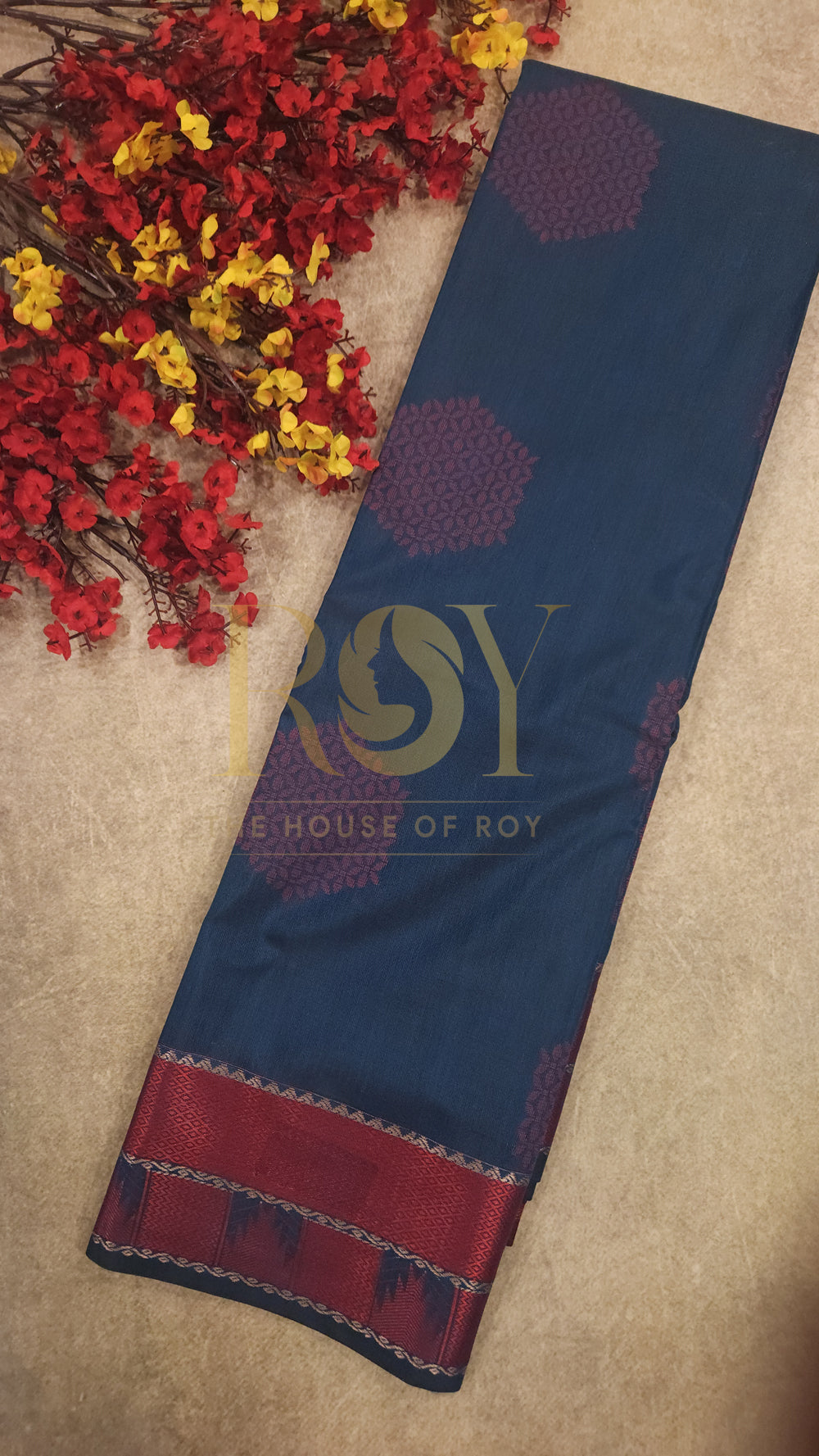 Prussian Blue Soft Silk Cotton Saree