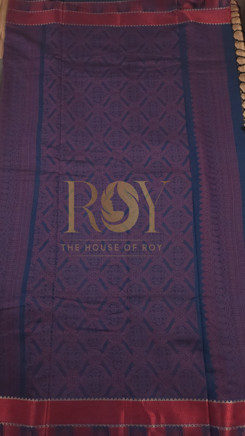 Prussian Blue Soft Silk Cotton Saree