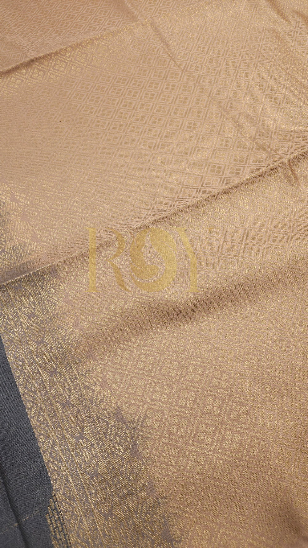 Steel grey turning border soft silk