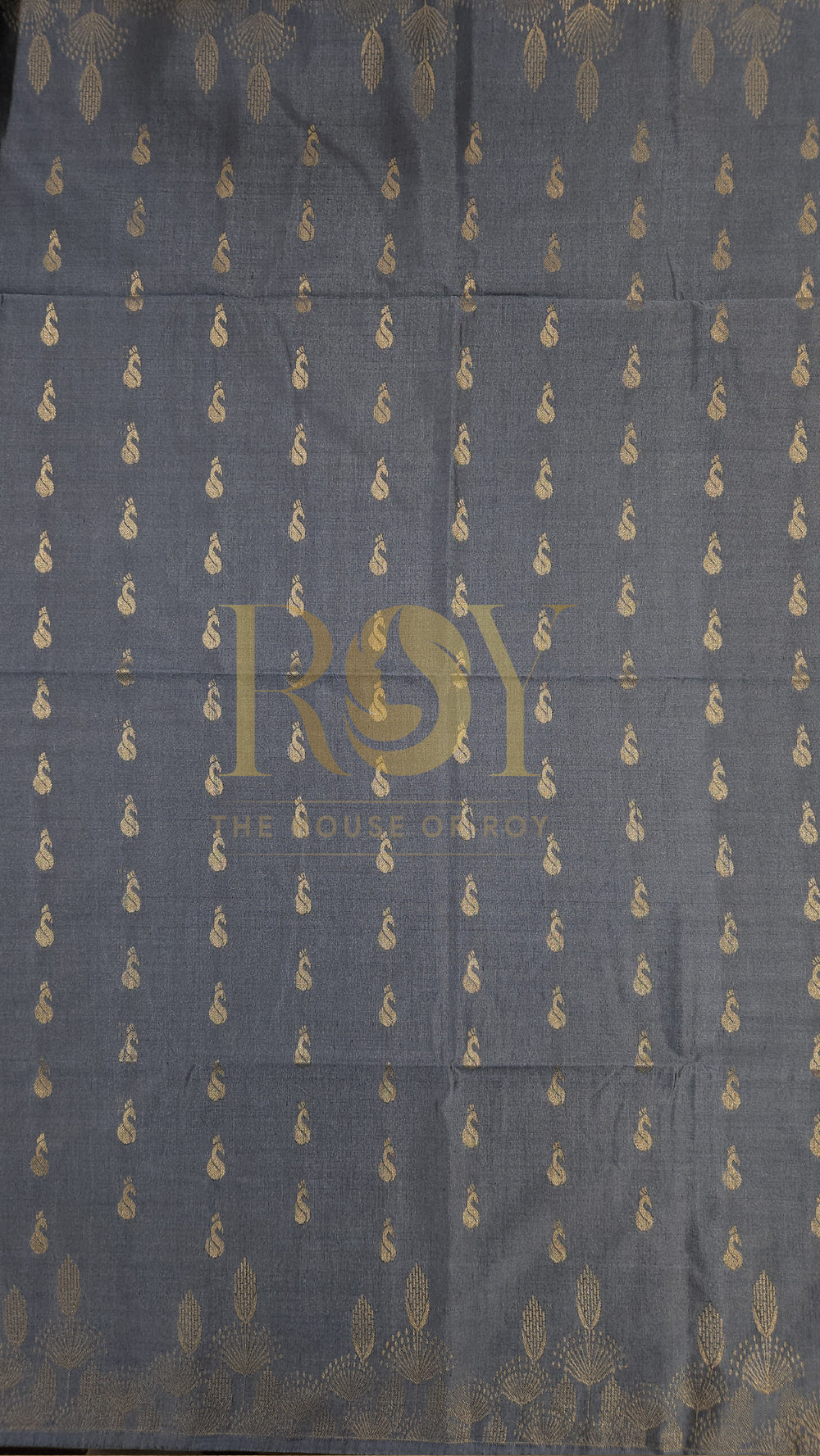 Steel grey turning border soft silk