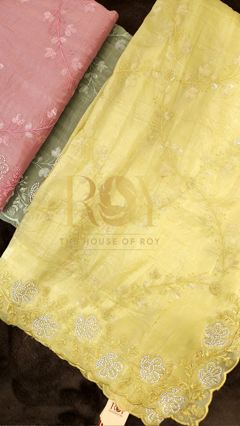 Sunshine Yellow Shimmer Organza Saree