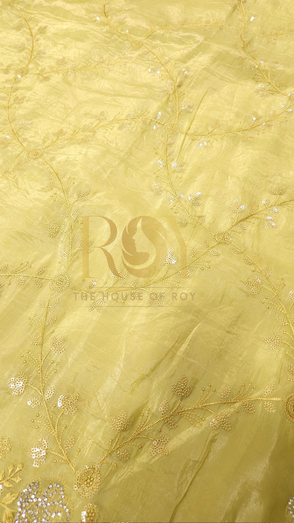 Sunshine Yellow Shimmer Organza Saree