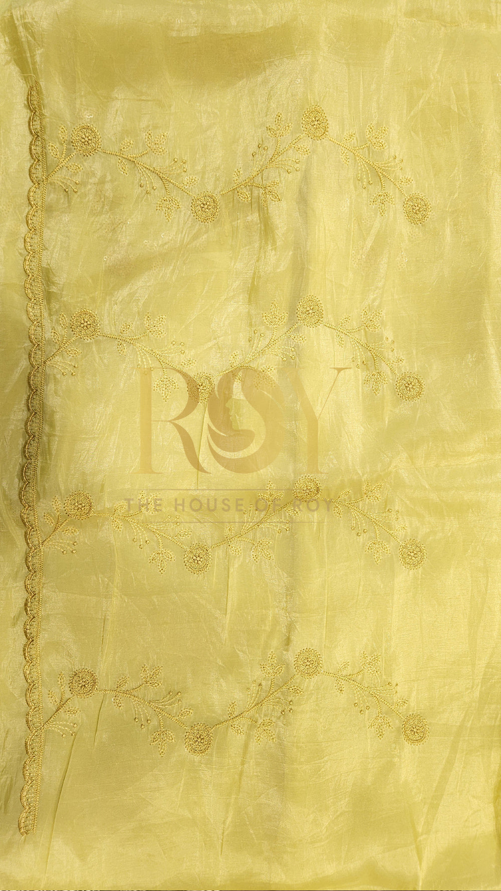 Sunshine Yellow Shimmer Organza Saree