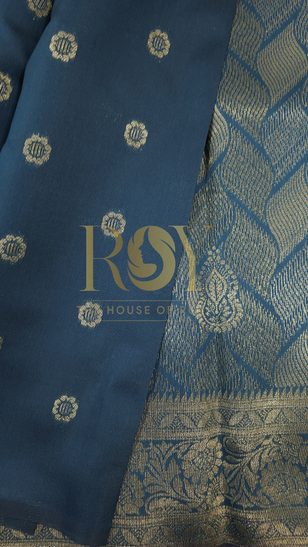 Teal Blue Art Silk Saree