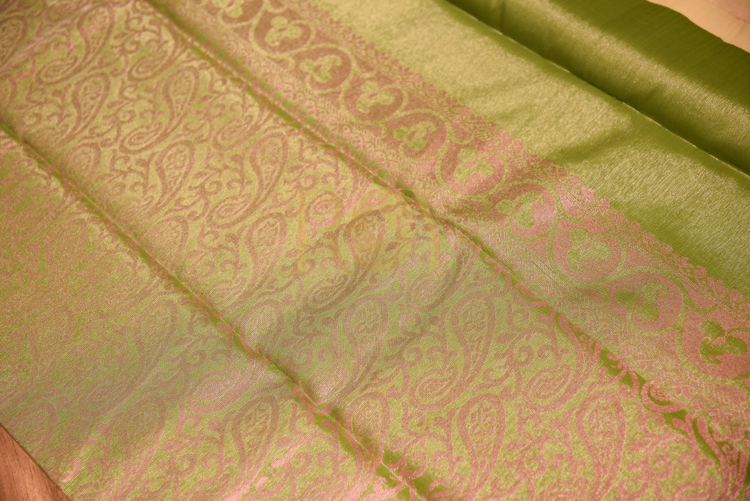 Pink Tissue Silk Cotton Saree with Jari
