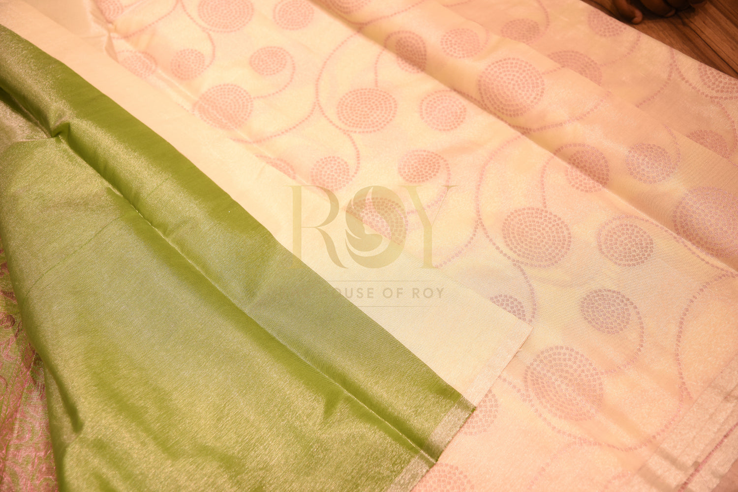 Pink Tissue Silk Cotton Saree with Jari