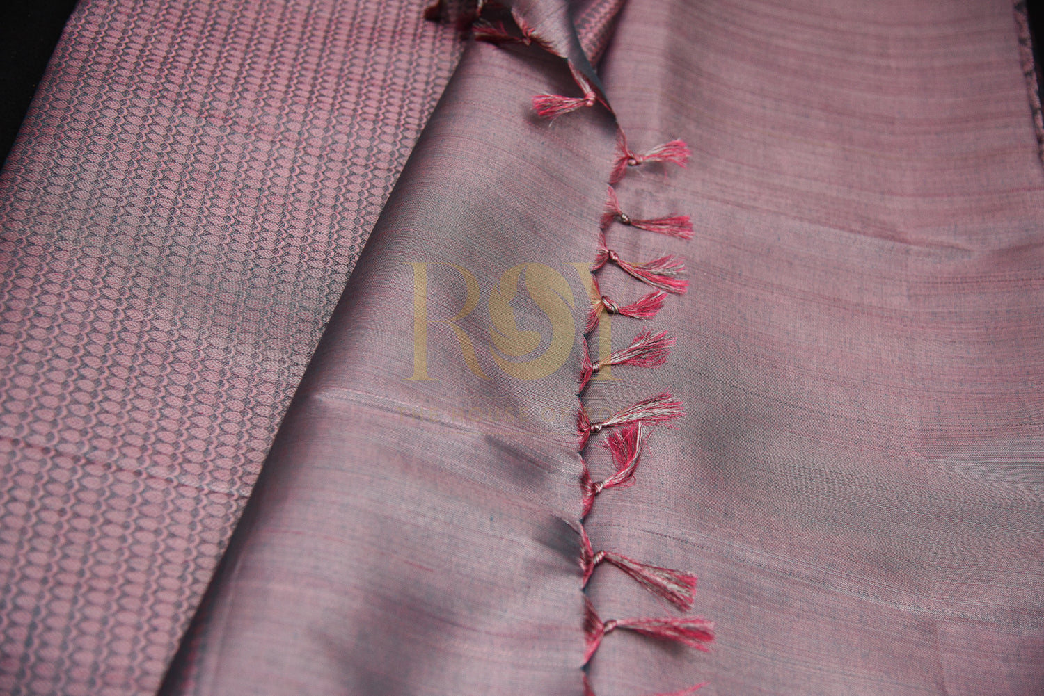 Tissue Style Weave Pattern Grey Saree