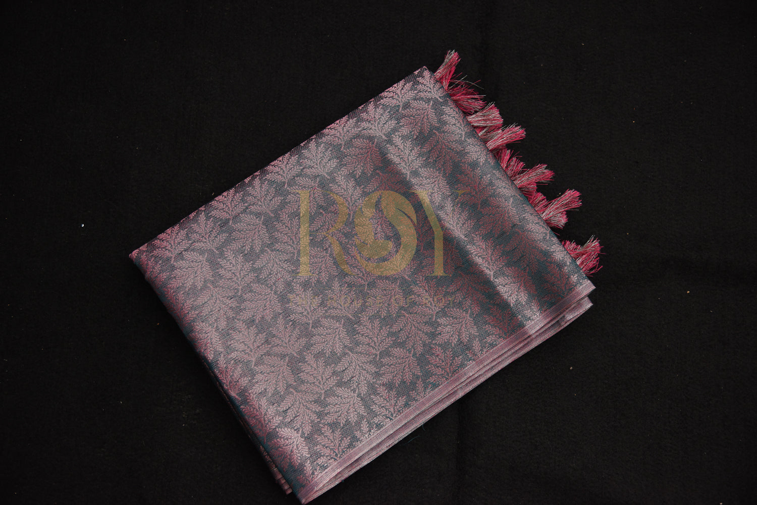 Tissue Style Weave Pattern Grey Saree