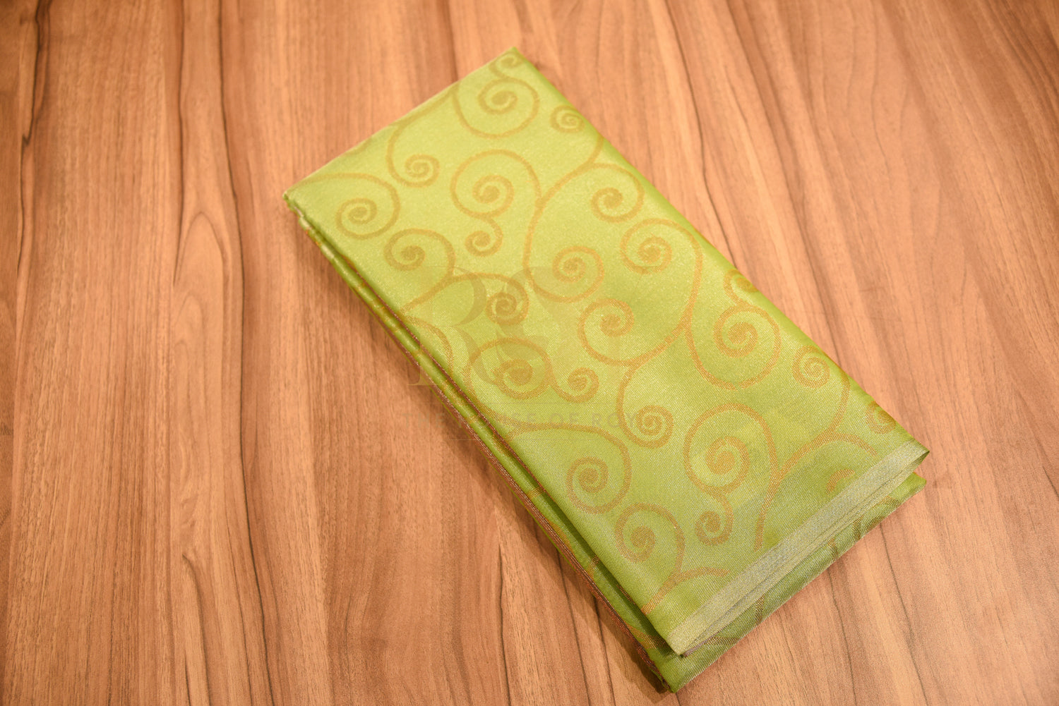 Tissue Silk Cotton Saree Blue & Neon Green