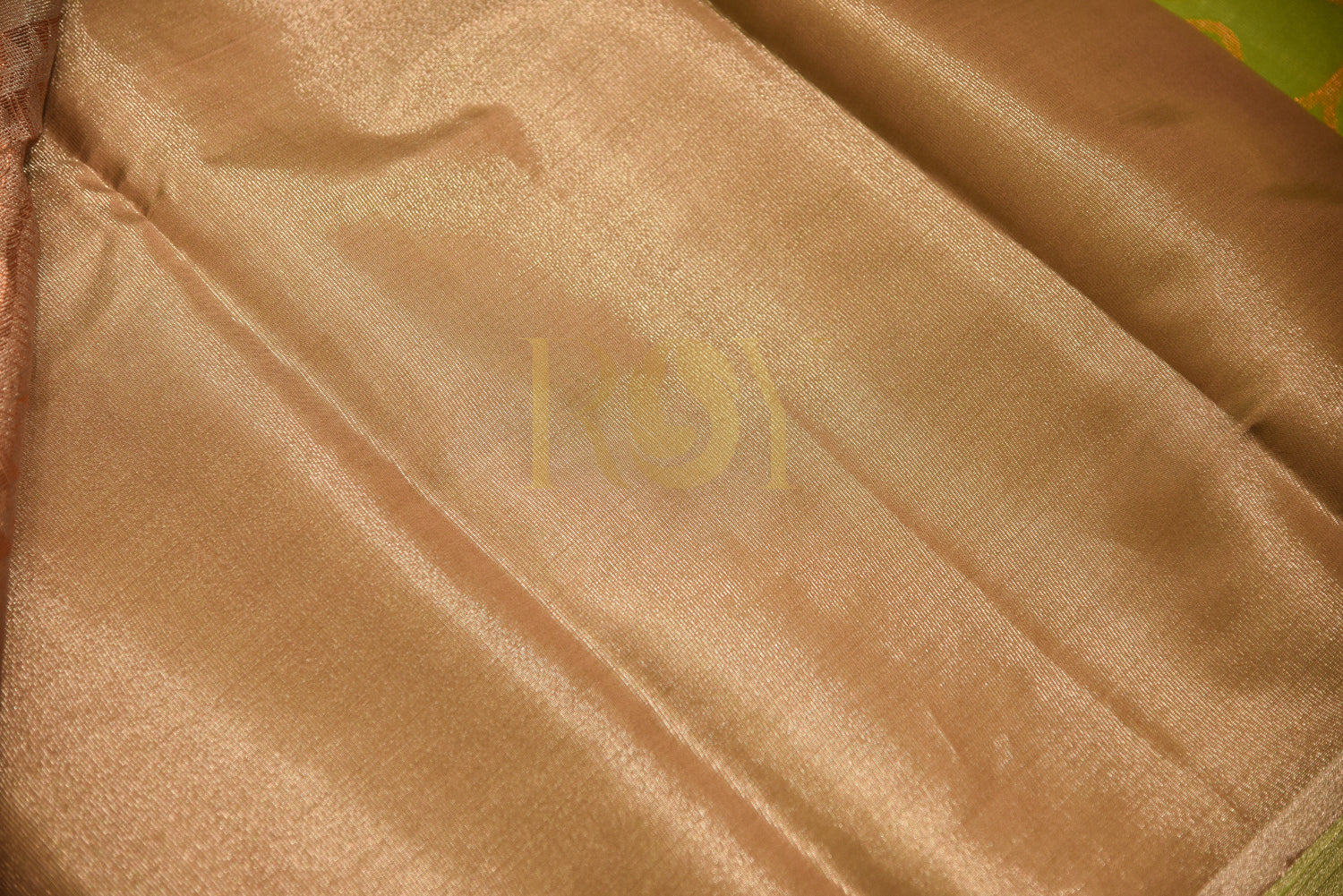 Tissue Silk Cotton Saree Blue & Neon Green