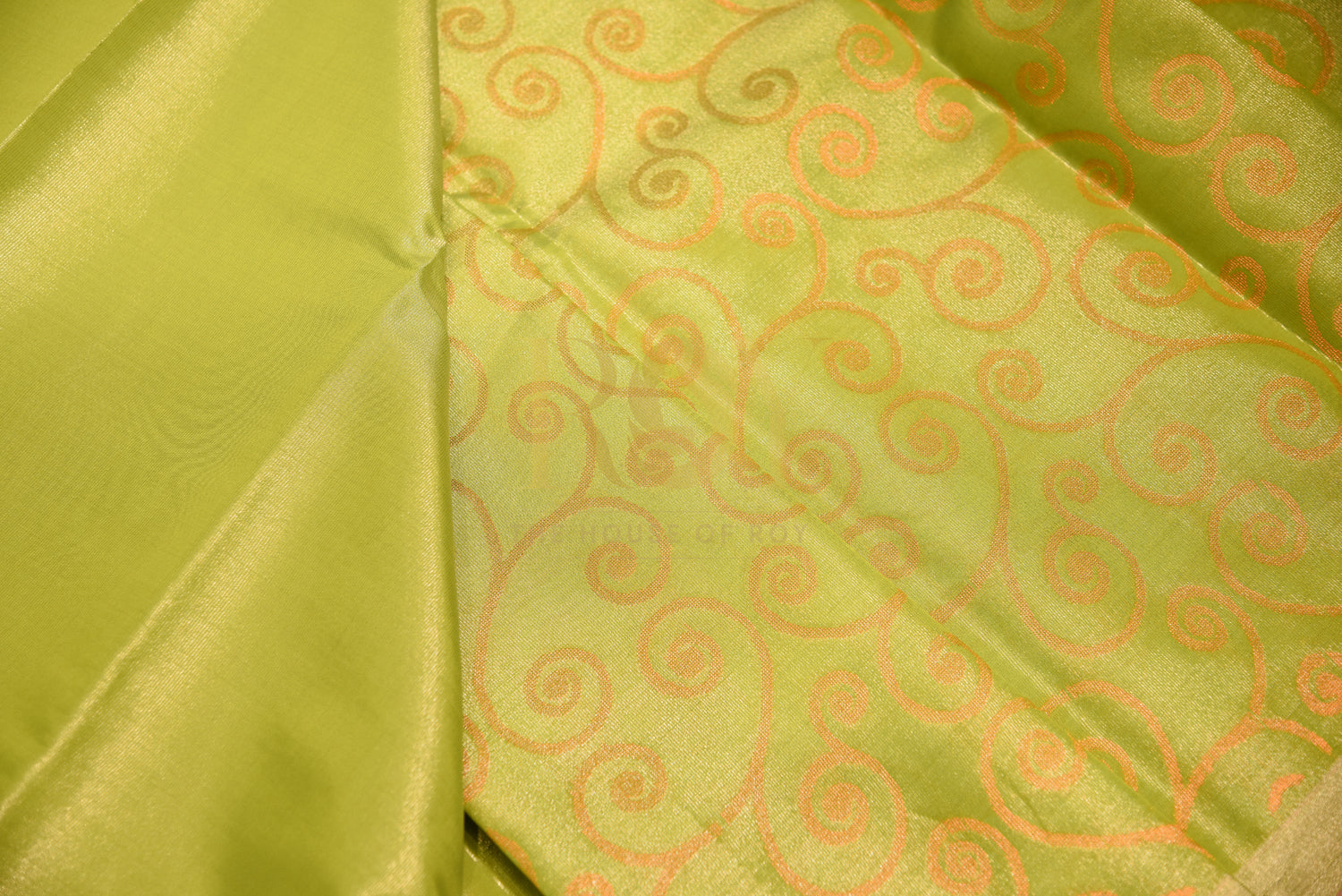 Tissue Silk Cotton Saree Blue & Neon Green