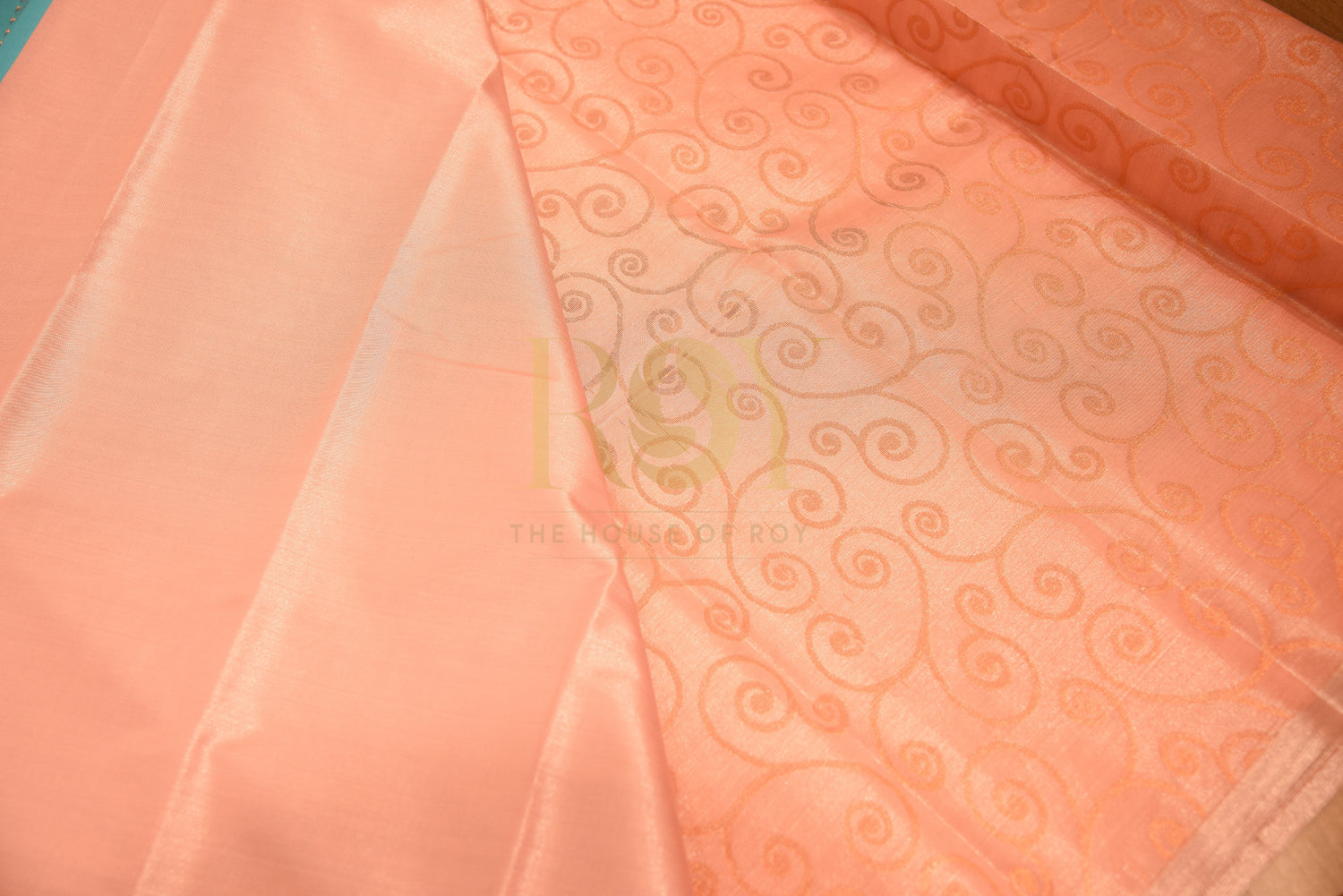 Blue Pale Pink Tissue Silk Cotton Saree