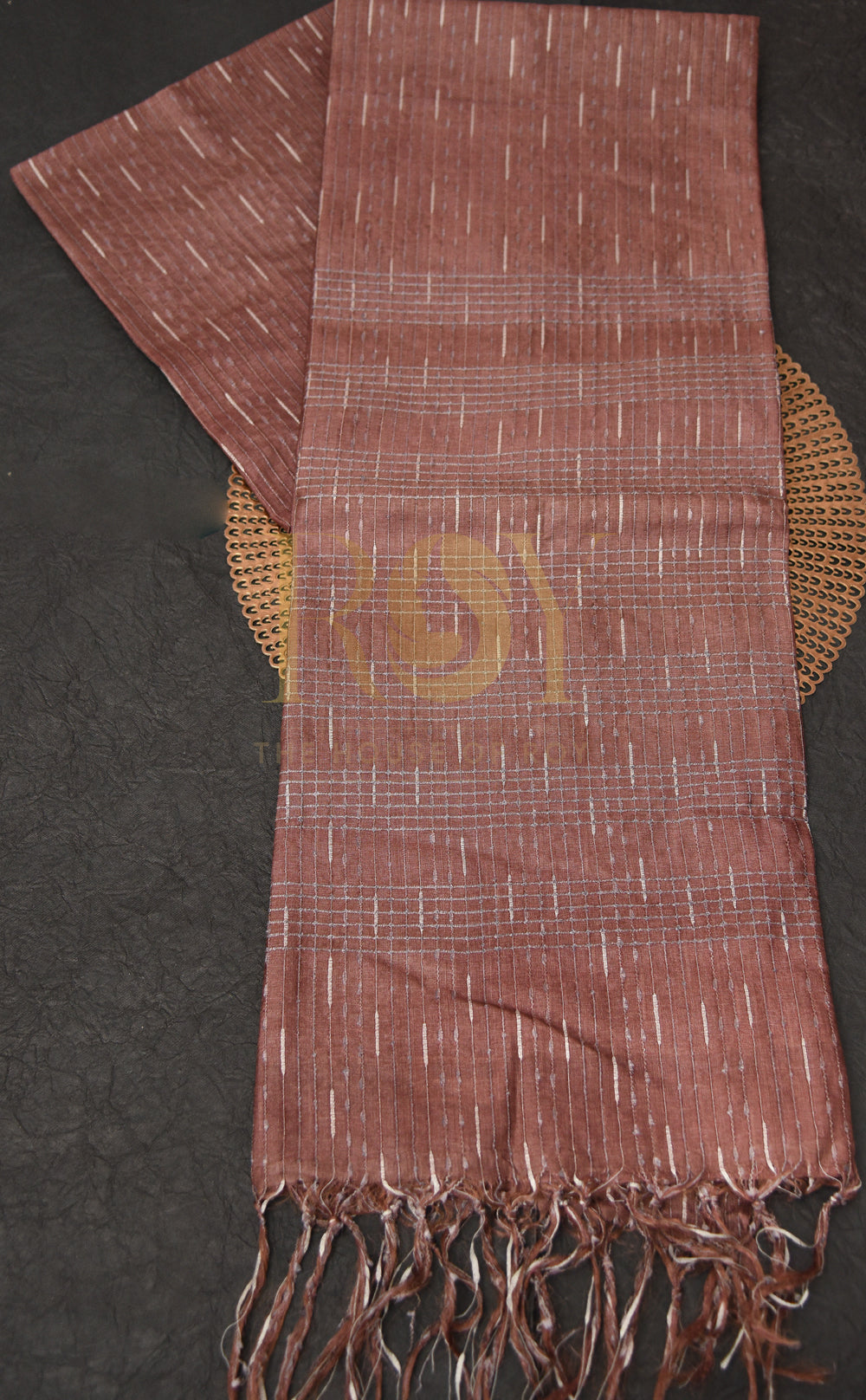 Tussar Silk Rust Saree