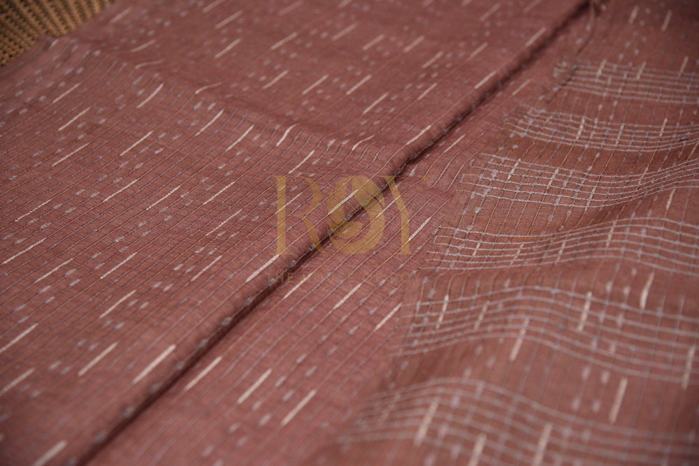 Tussar Silk Rust Saree