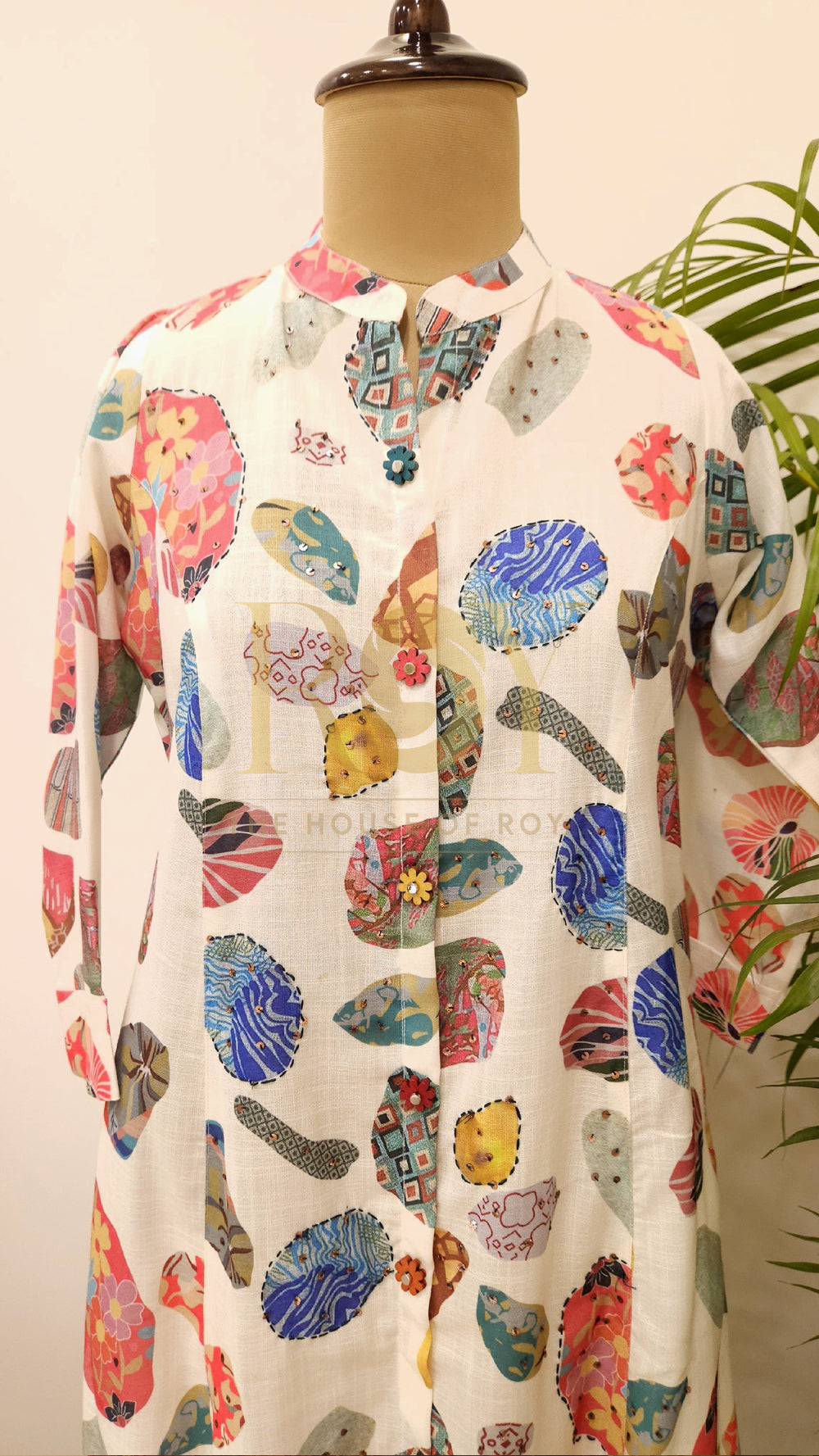 White Printed Casual Kurti