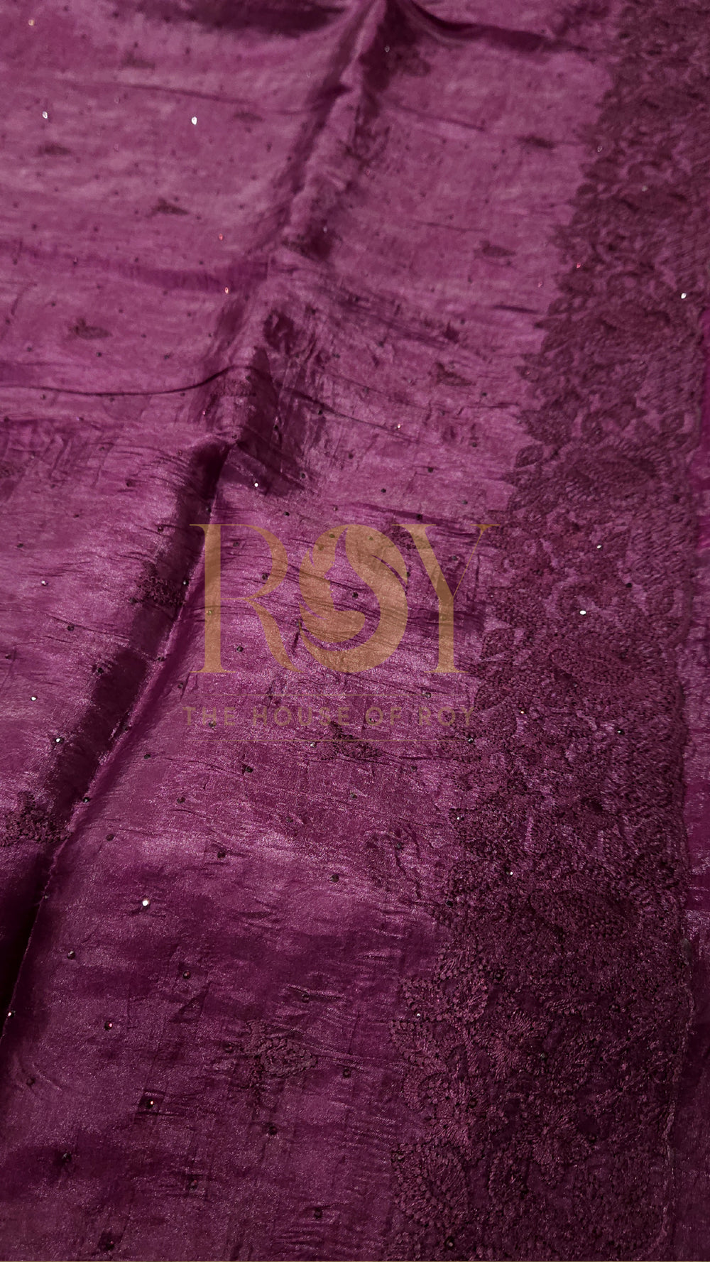 Wine Crushed Shimmer Saree