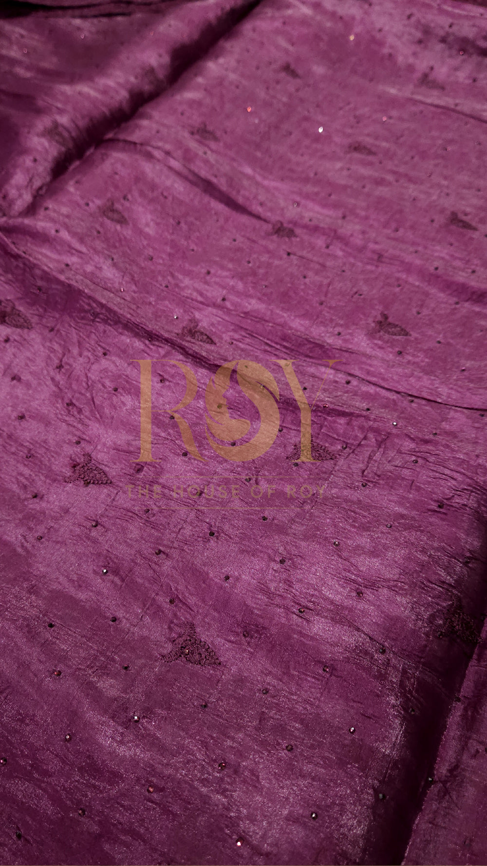 Wine Crushed Shimmer Saree