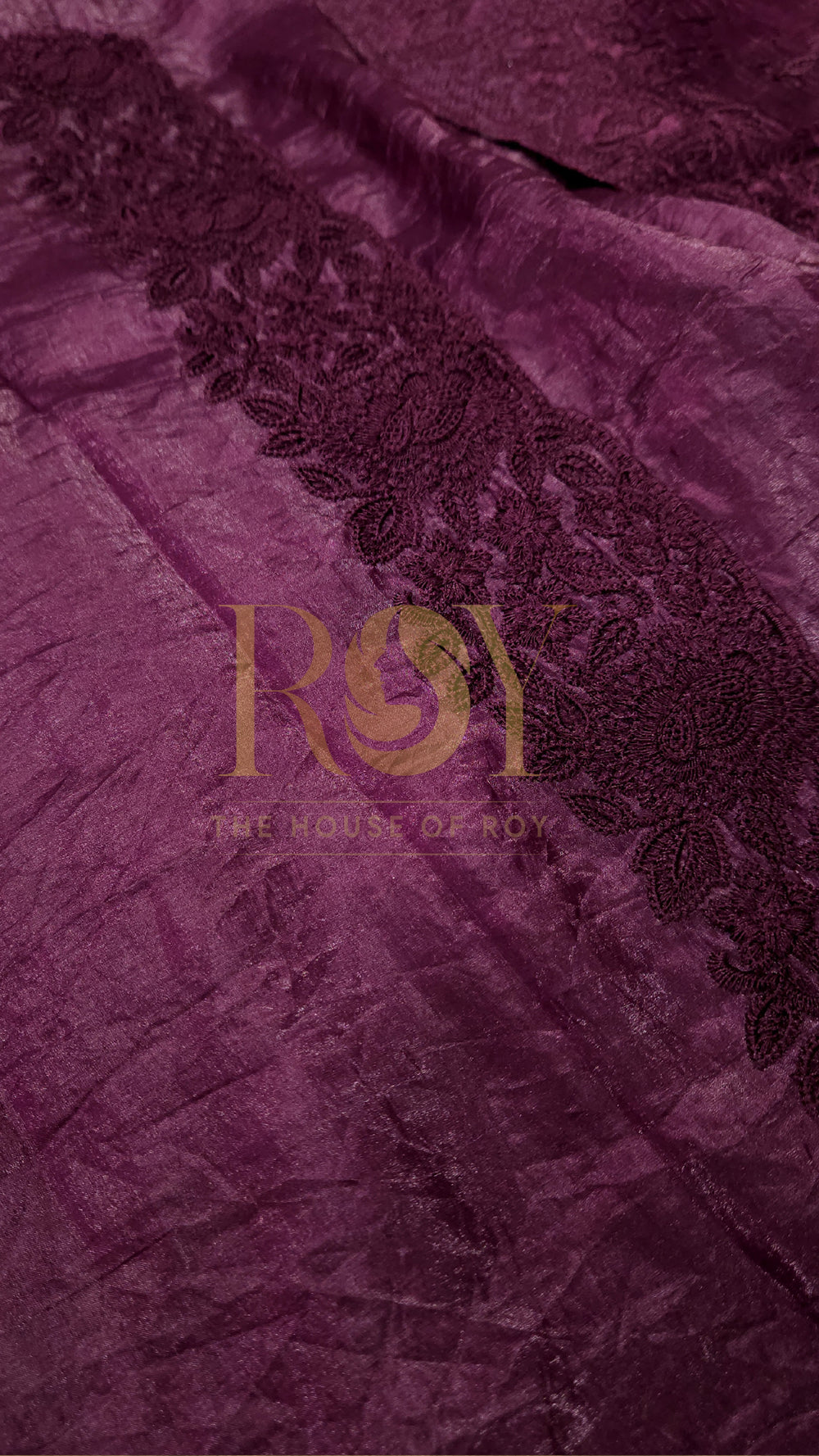 Wine Crushed Shimmer Saree