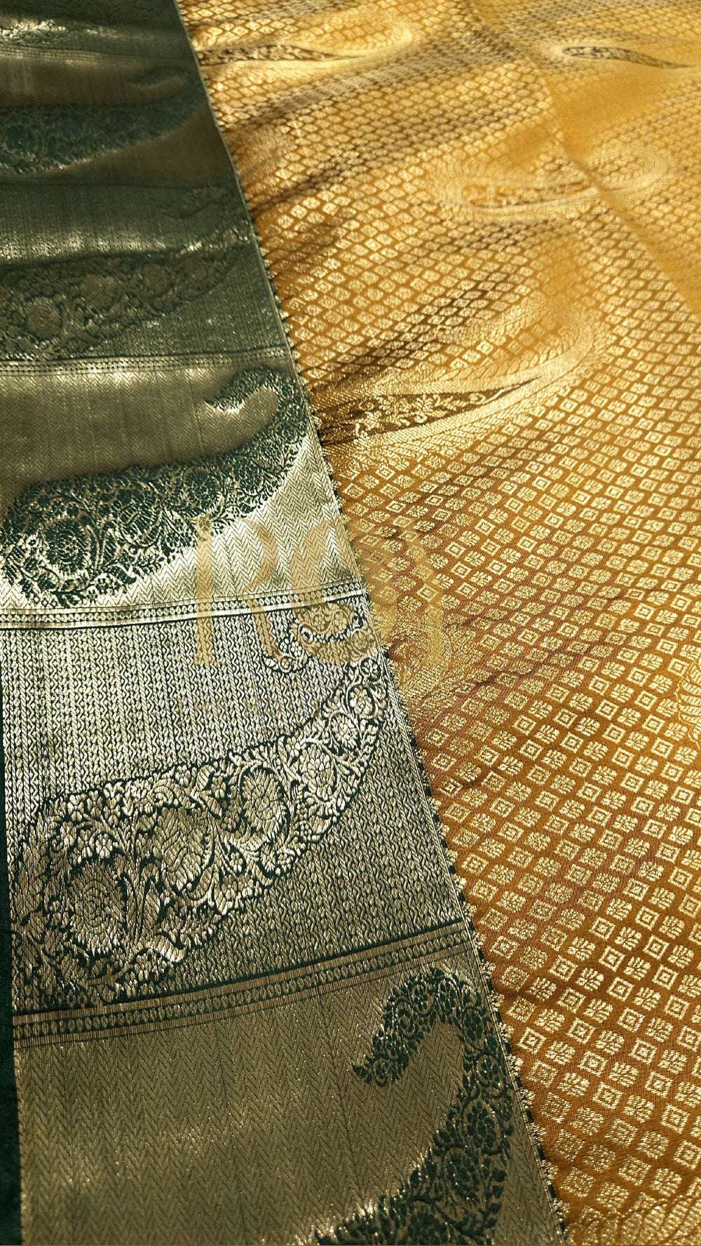 Yellow jacquard soft silk