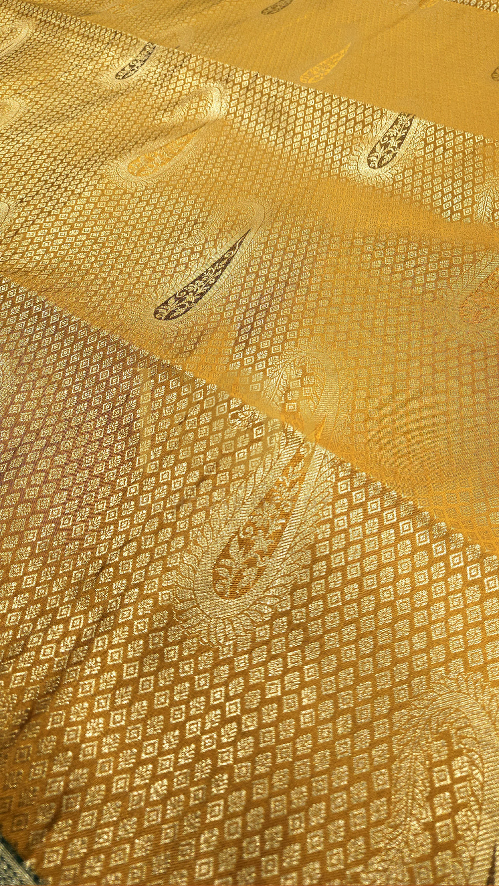 Yellow jacquard soft silk