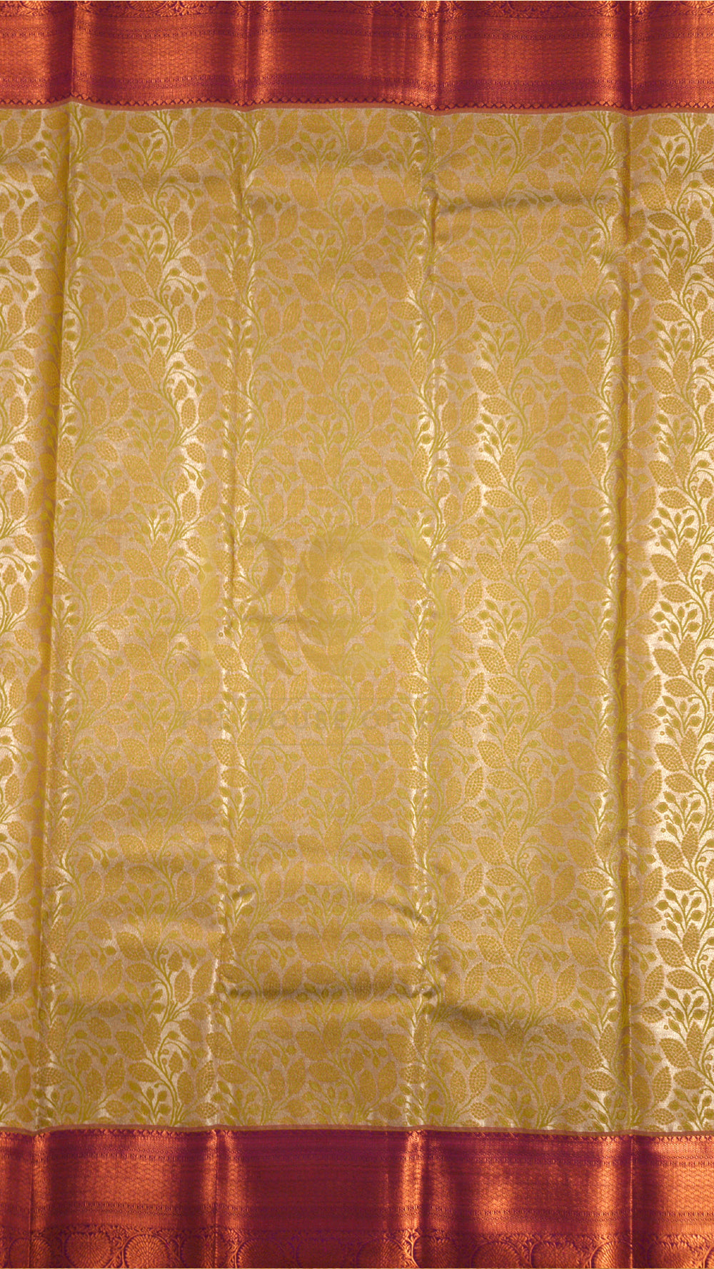 Yellow leaf tissue jacquard silk