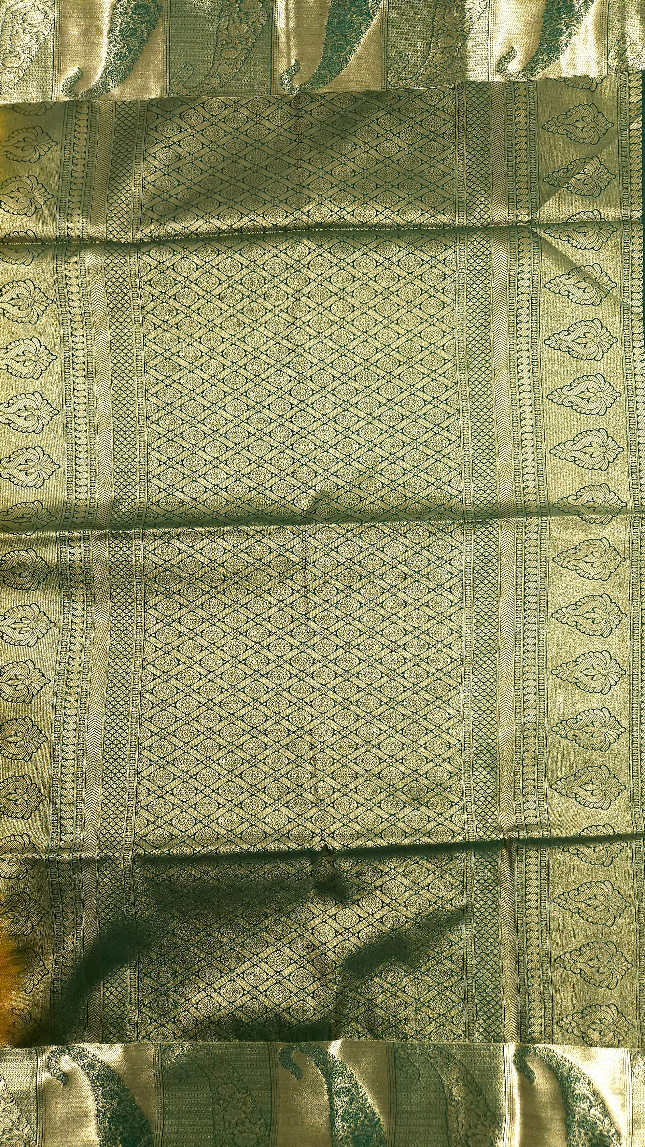 Yellow jacquard soft silk