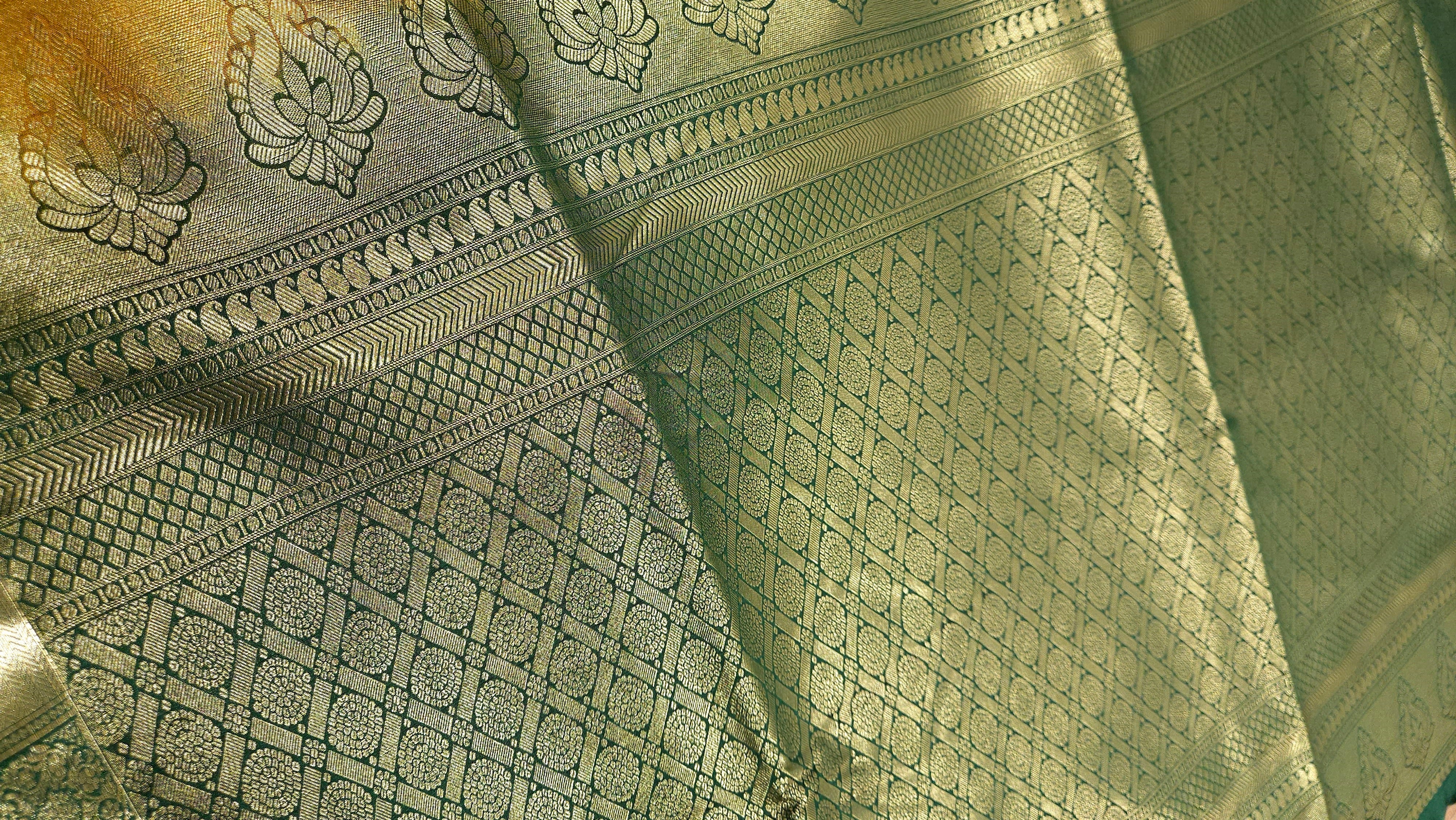 Yellow jacquard soft silk