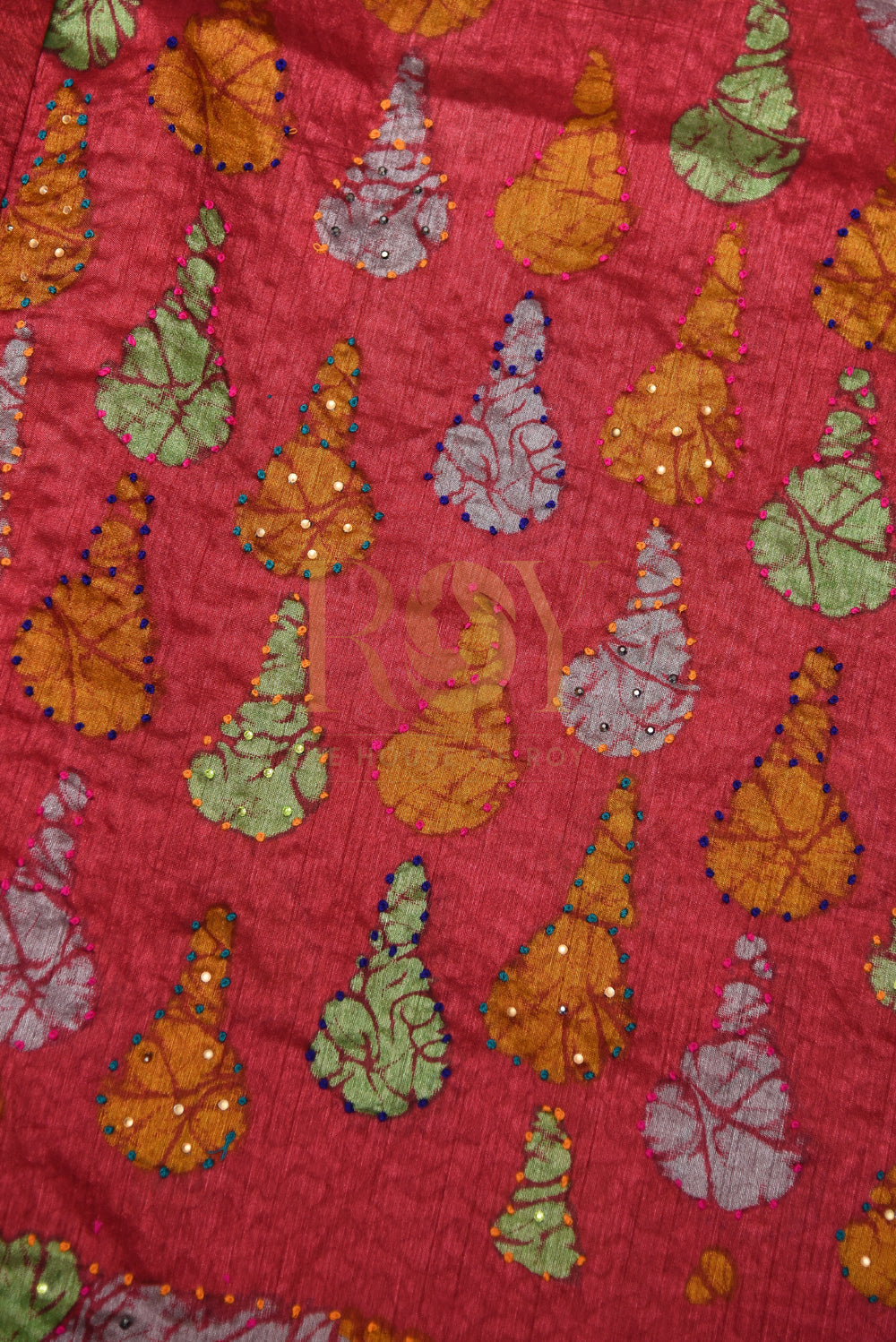 Art Silk Digital Print Saree with Gold Zari