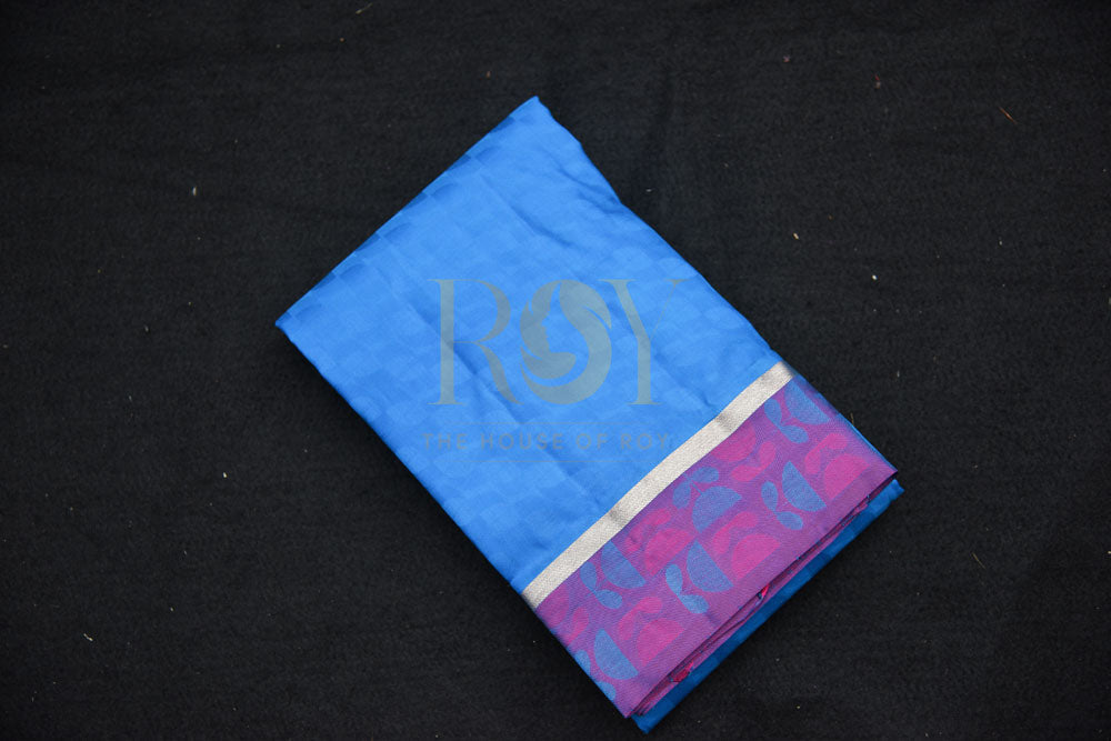 Pure Blue and Purple Silk Saree