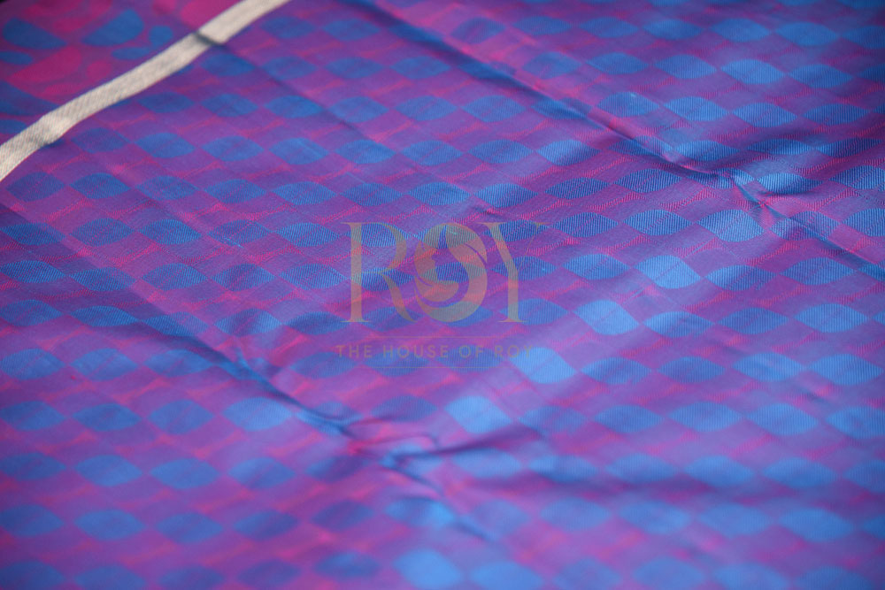 Pure Blue and Purple Silk Saree