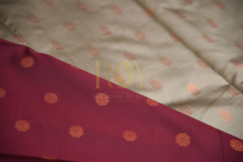 Katan Champagne silk saree