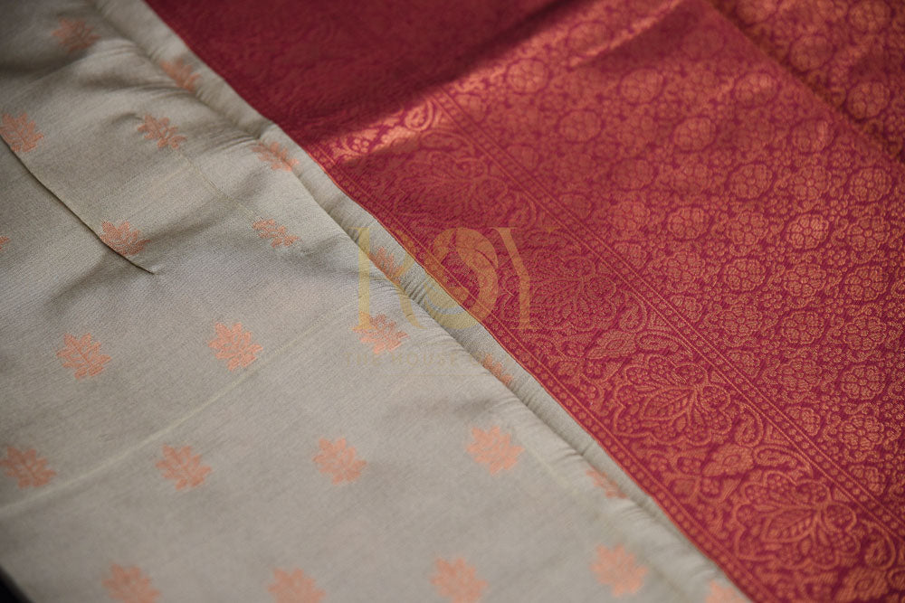 Katan Champagne silk saree