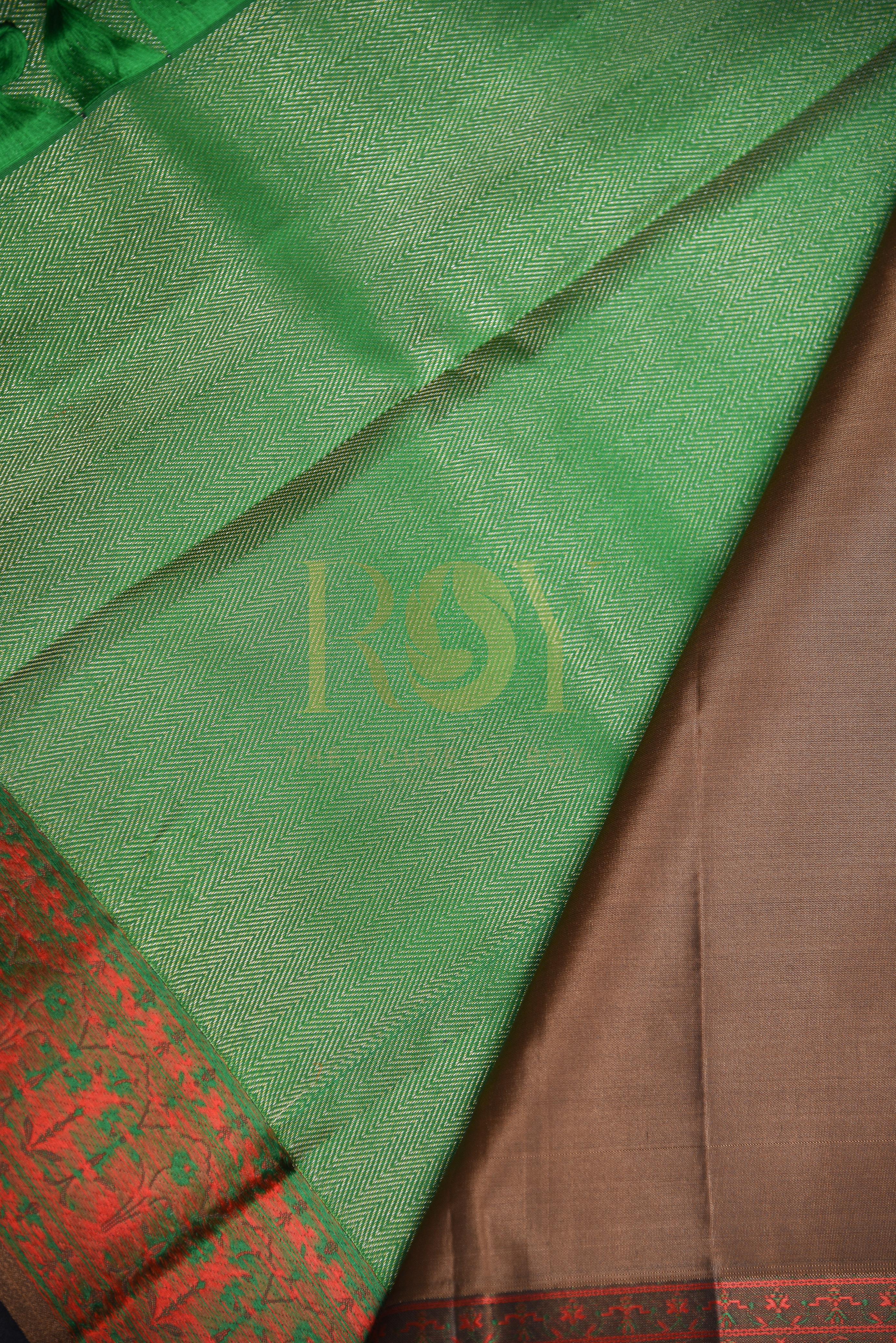 Leaf Green Pure Kancheepuram Silk Saree