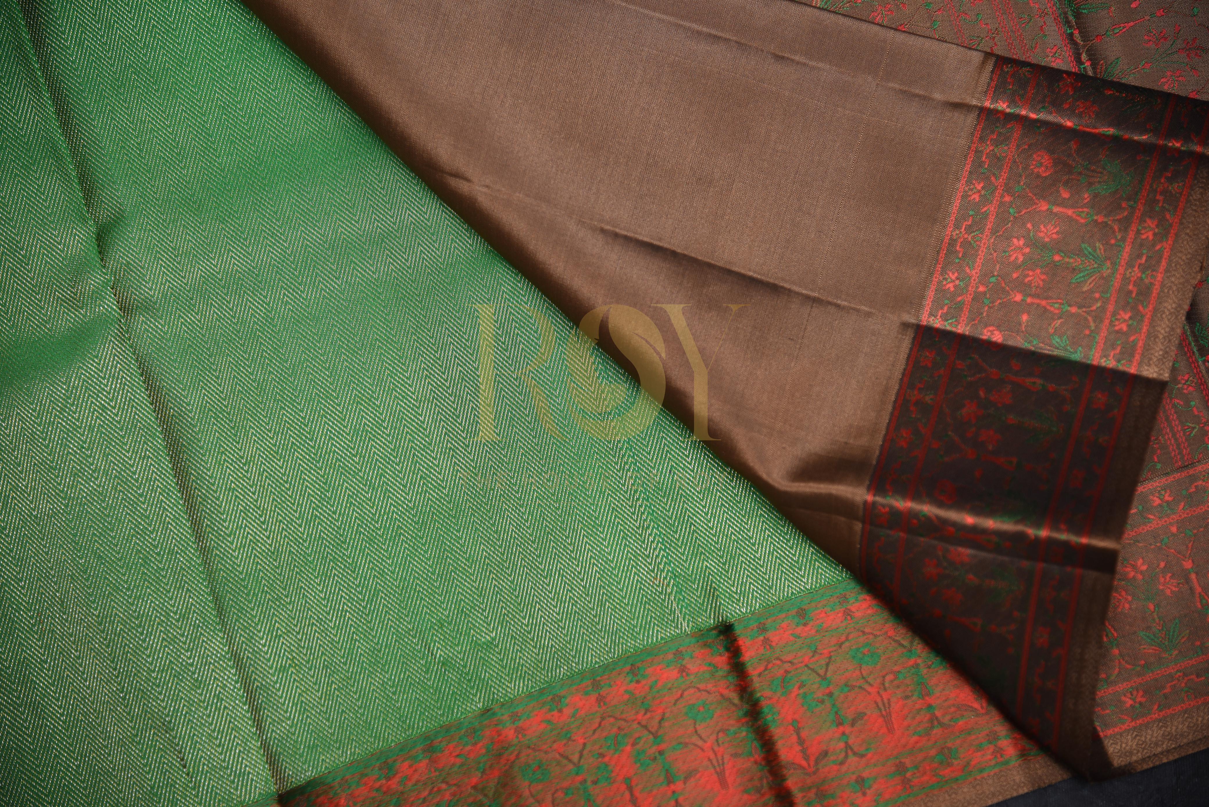Leaf Green Pure Kancheepuram Silk Saree