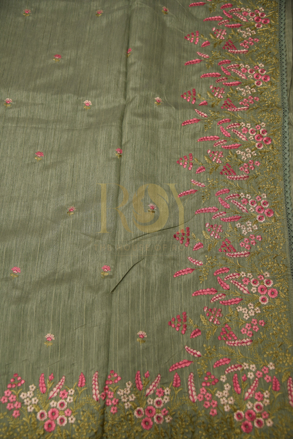 Dupion Silk Embroidery Saree