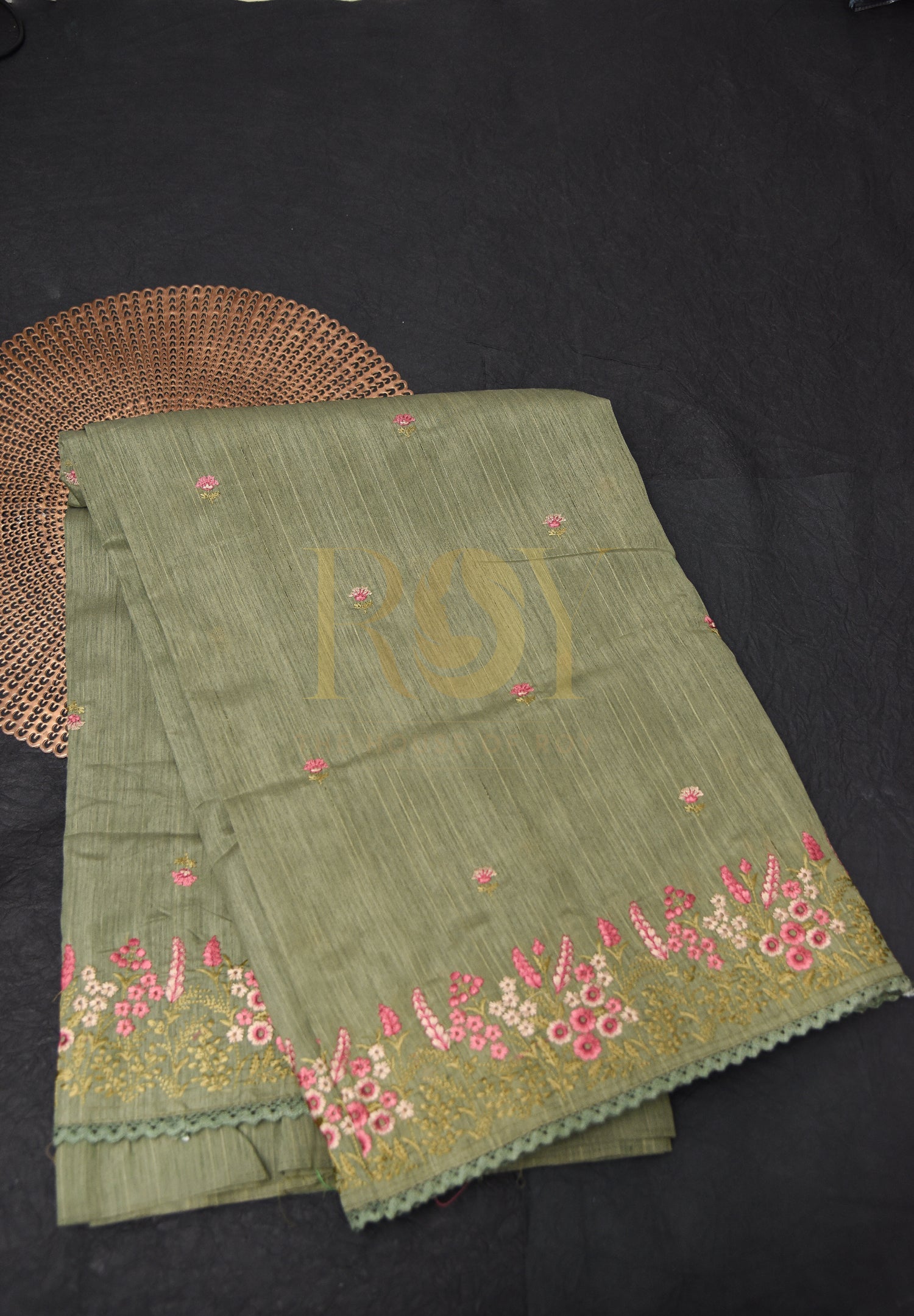 Dupion Silk Embroidery Saree