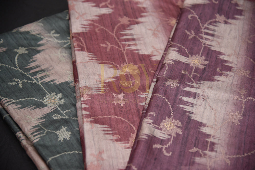 Embroidery saree semi tussar