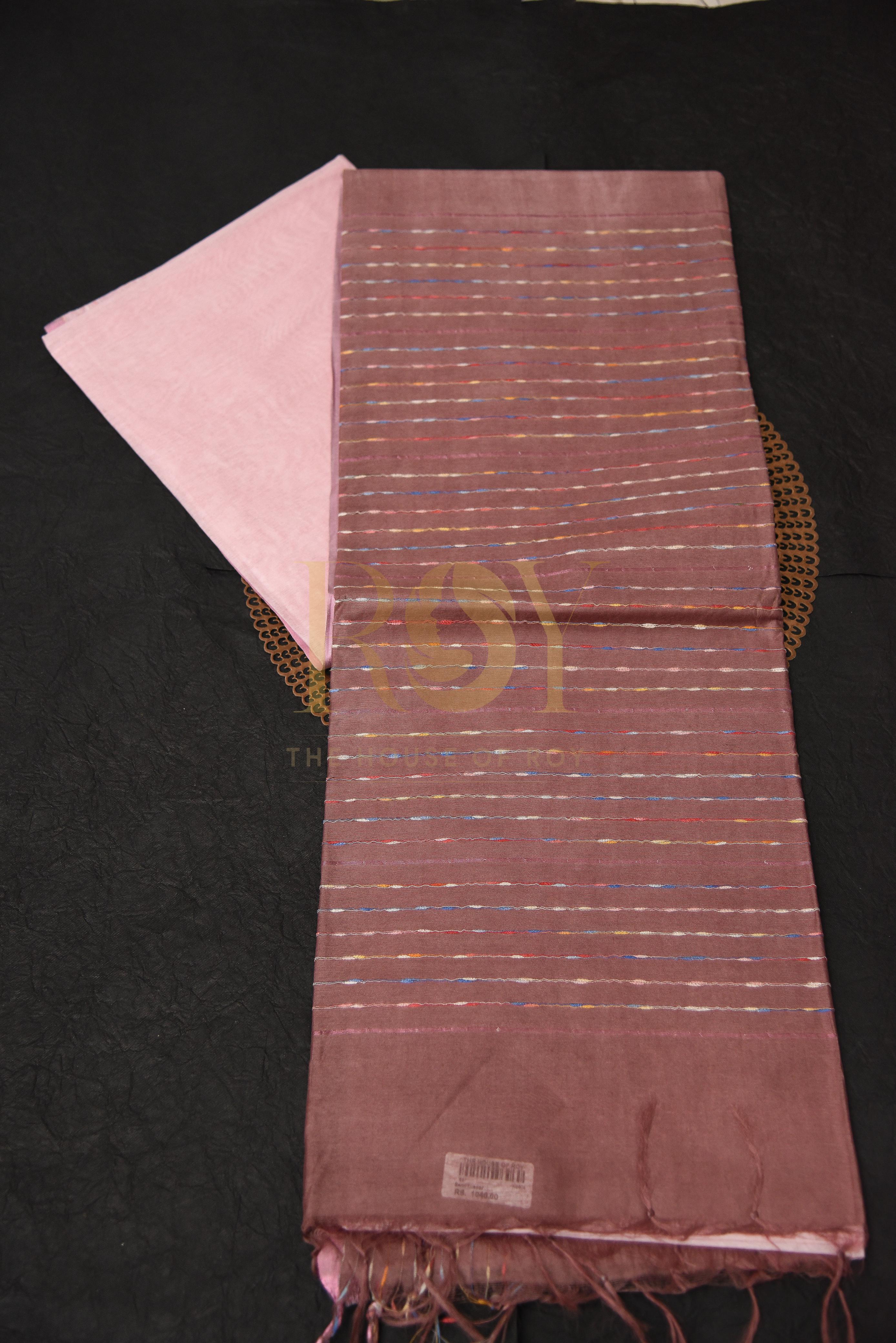 Multicolor Semi Tussar Saree with Fancy Weave