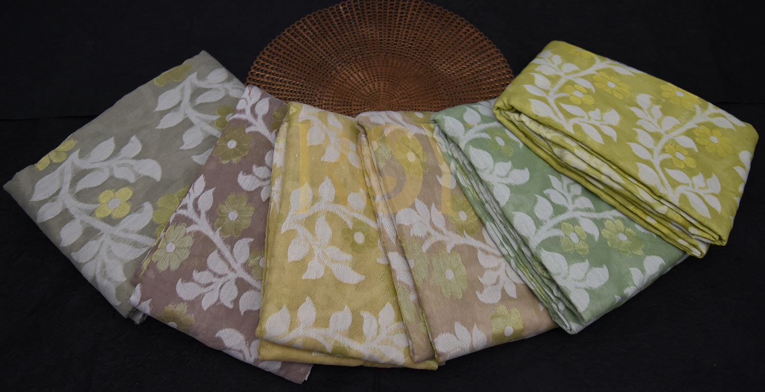 mul mul cotton sarees with jamdhani weave